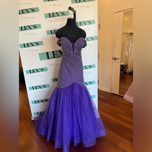 Cobalt Off-Shoulder Gown